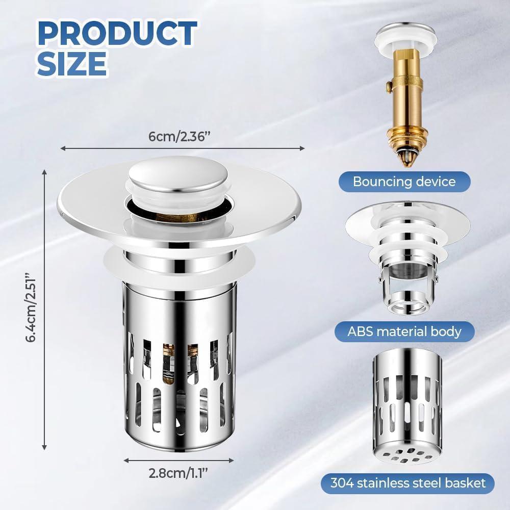 Colador de desagüe acero inoxidable Genérico 6.1x7.1 cm