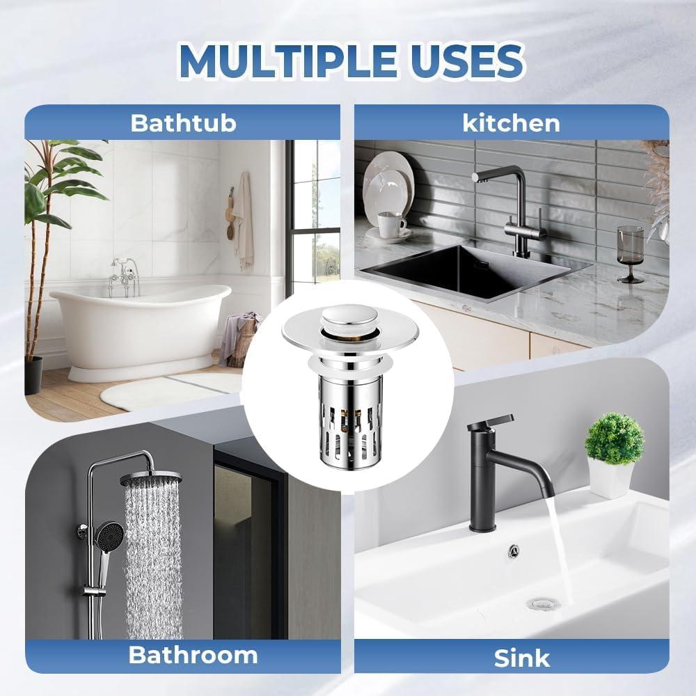 Colador de desagüe acero inoxidable Genérico 6.1x7.1 cm