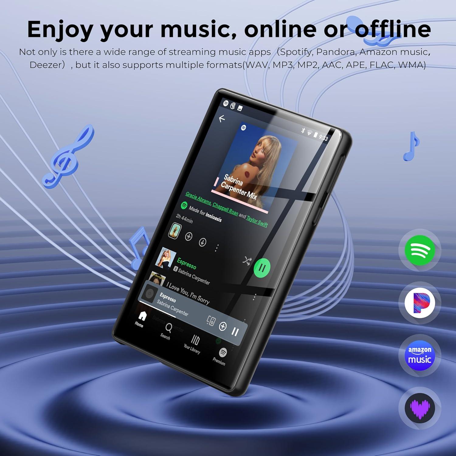 Reproductor MP3 Foeuyte Q3 128GB Bluetooth WiFi Pantalla 5"