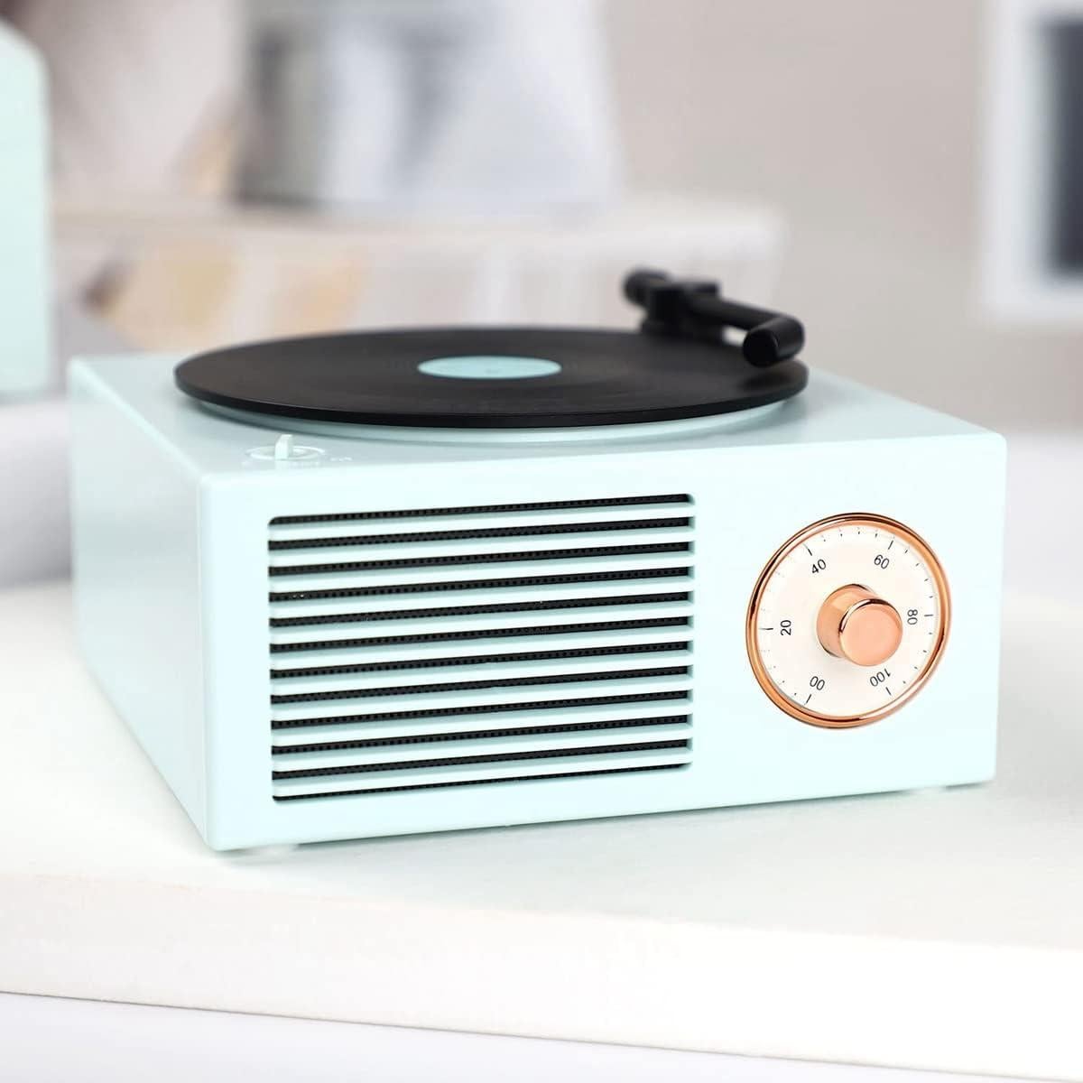 Altavoz Bluetooth Vintage K10 YonTon Azul Portátil 5W