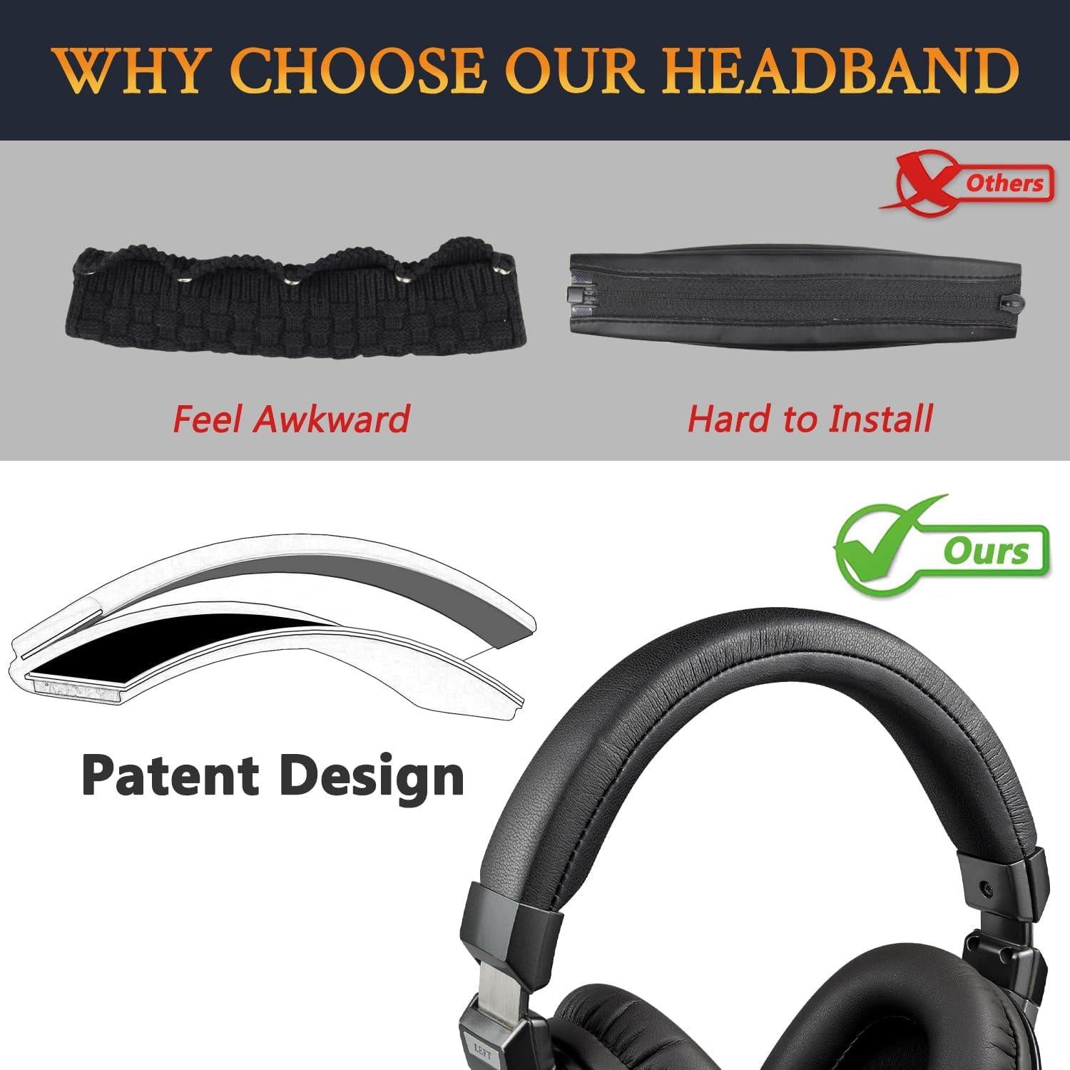 Funda de Diadema SOULWIT para Auriculares Audio Technica MSR7 - Negro