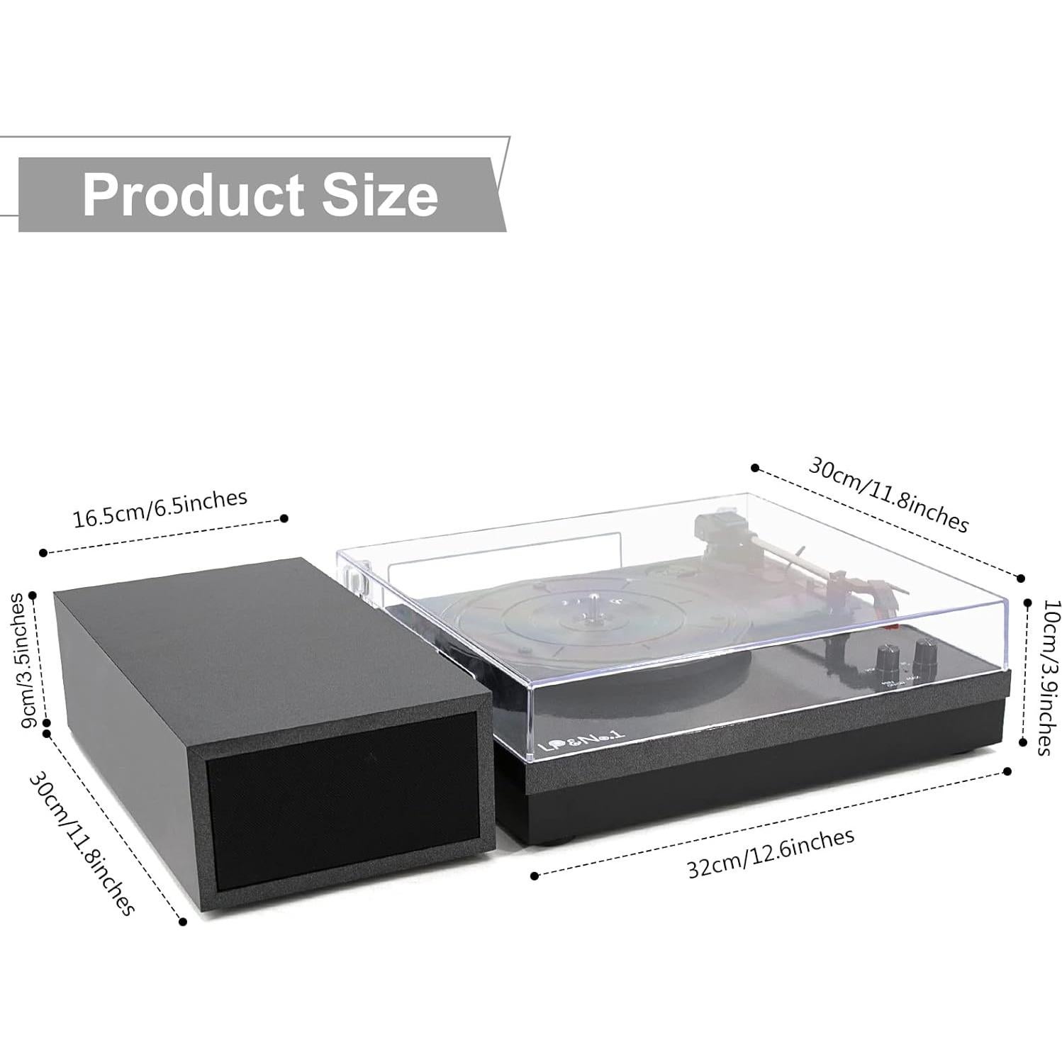 Reproductor de Vinilo LP&No.1 LPSC-a18 con Altavoces Externos