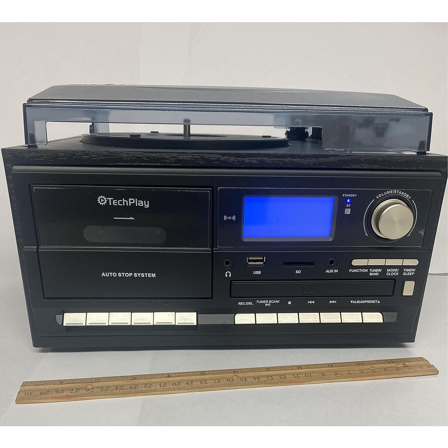 Tocadiscos TechPlay ODC128BT 3 Velocidades Bluetooth Negro