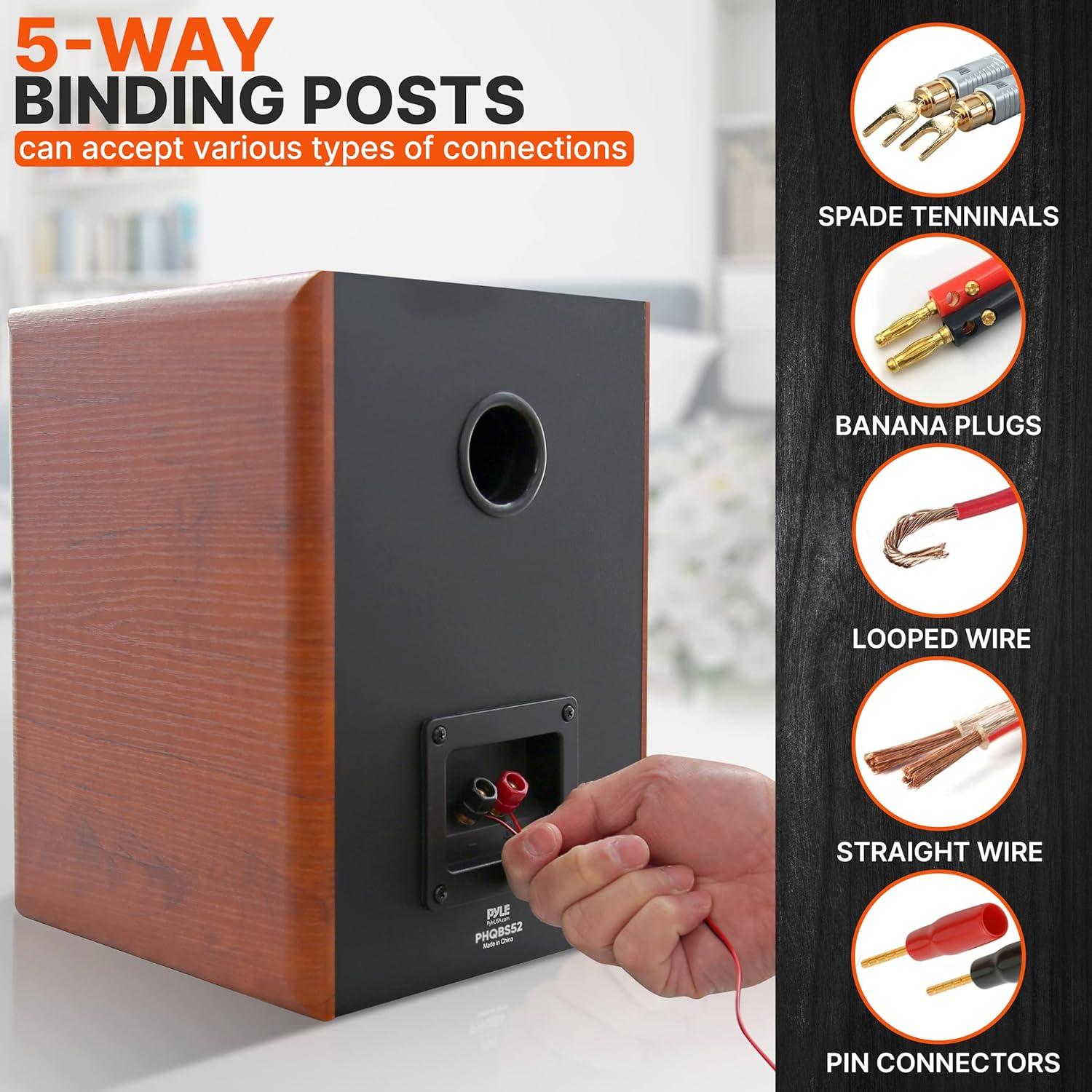 Altavoces de Estantería Pyle PHQBS52 5.25" 200W Madera