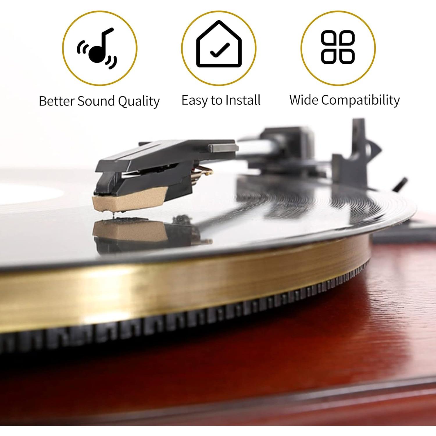 Aguja de tocadiscos de diamante Banpa Oro - Reemplazo Crosley, ION