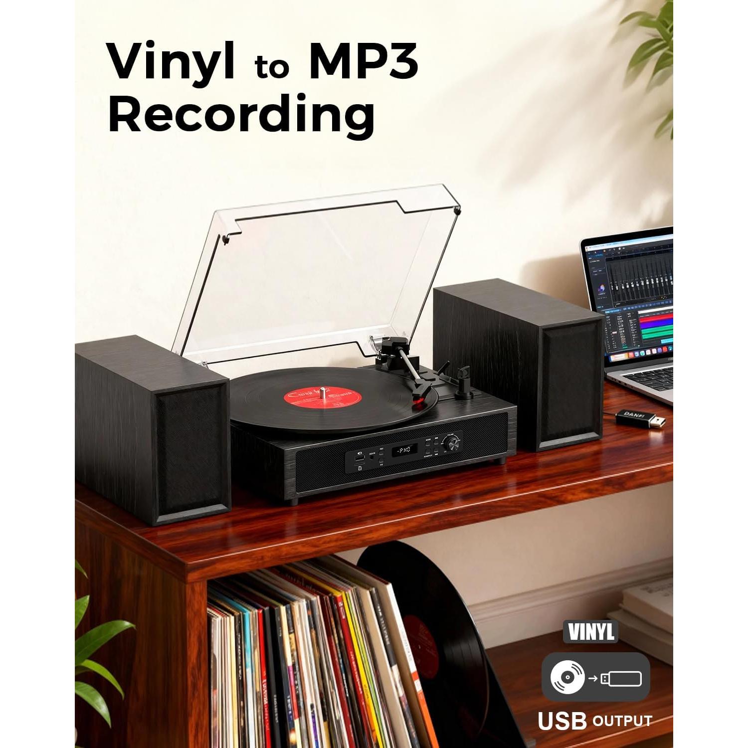 Reproductor de Vinilo Bluetooth DANFI AUDIO TE-003 4+2 Altavoces