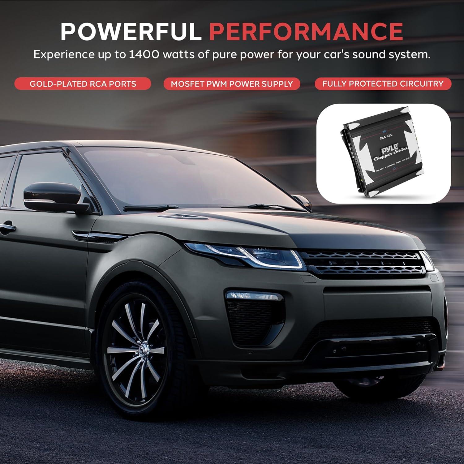 Amplificador Estéreo Pyle PLA2200 2 Canales 1400W Negro