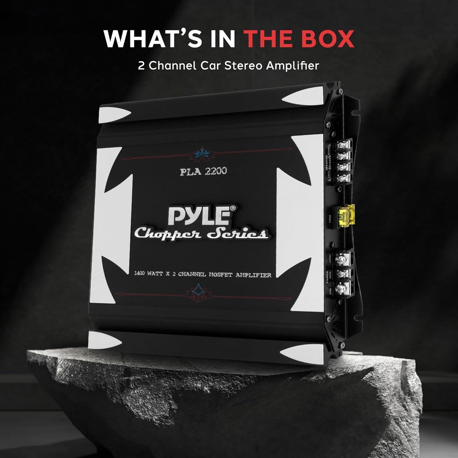 Amplificador Estéreo Pyle PLA2200 2 Canales 1400W Negro