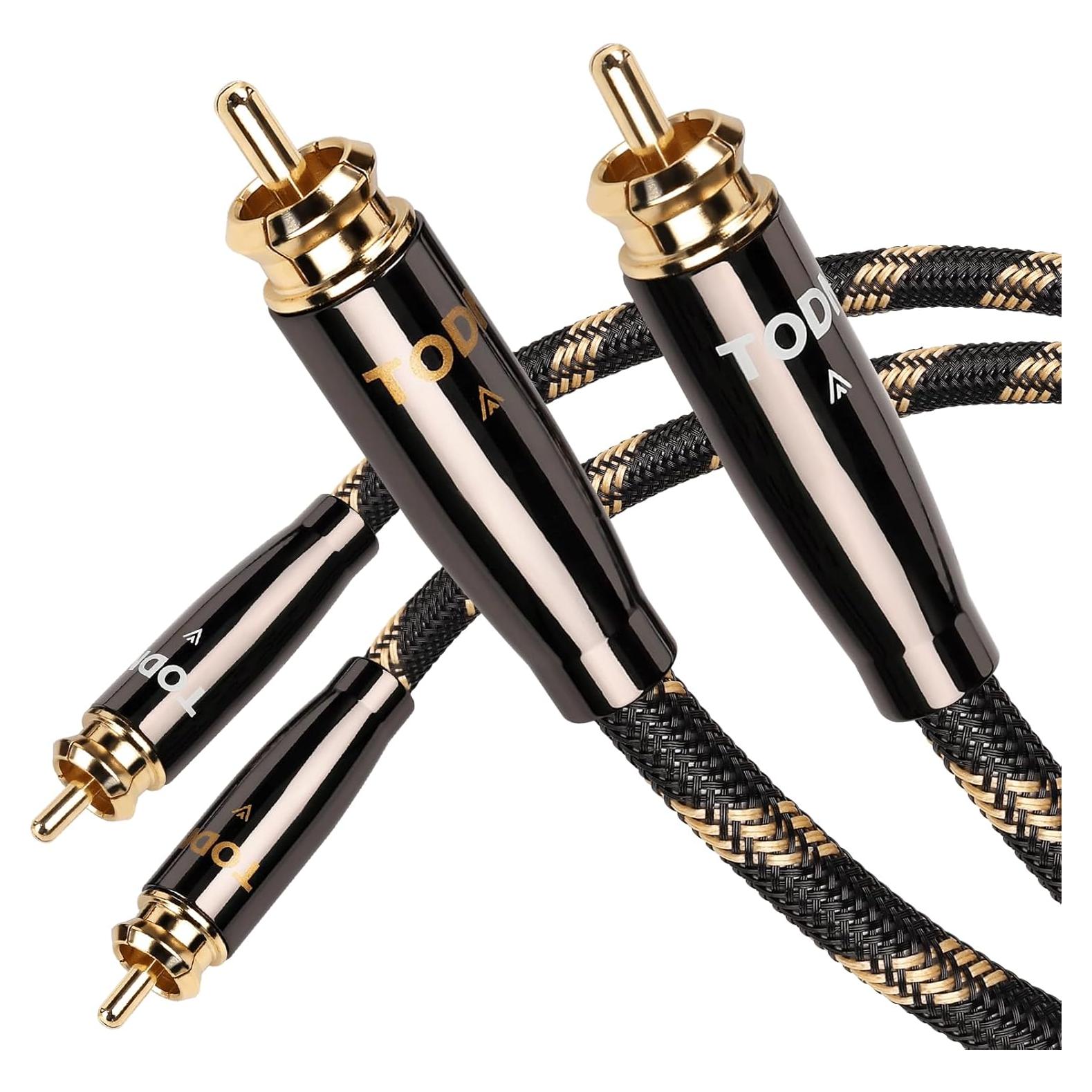 Cable de Audio RCA HiFi TODN 0.5m Doble Apantallado
