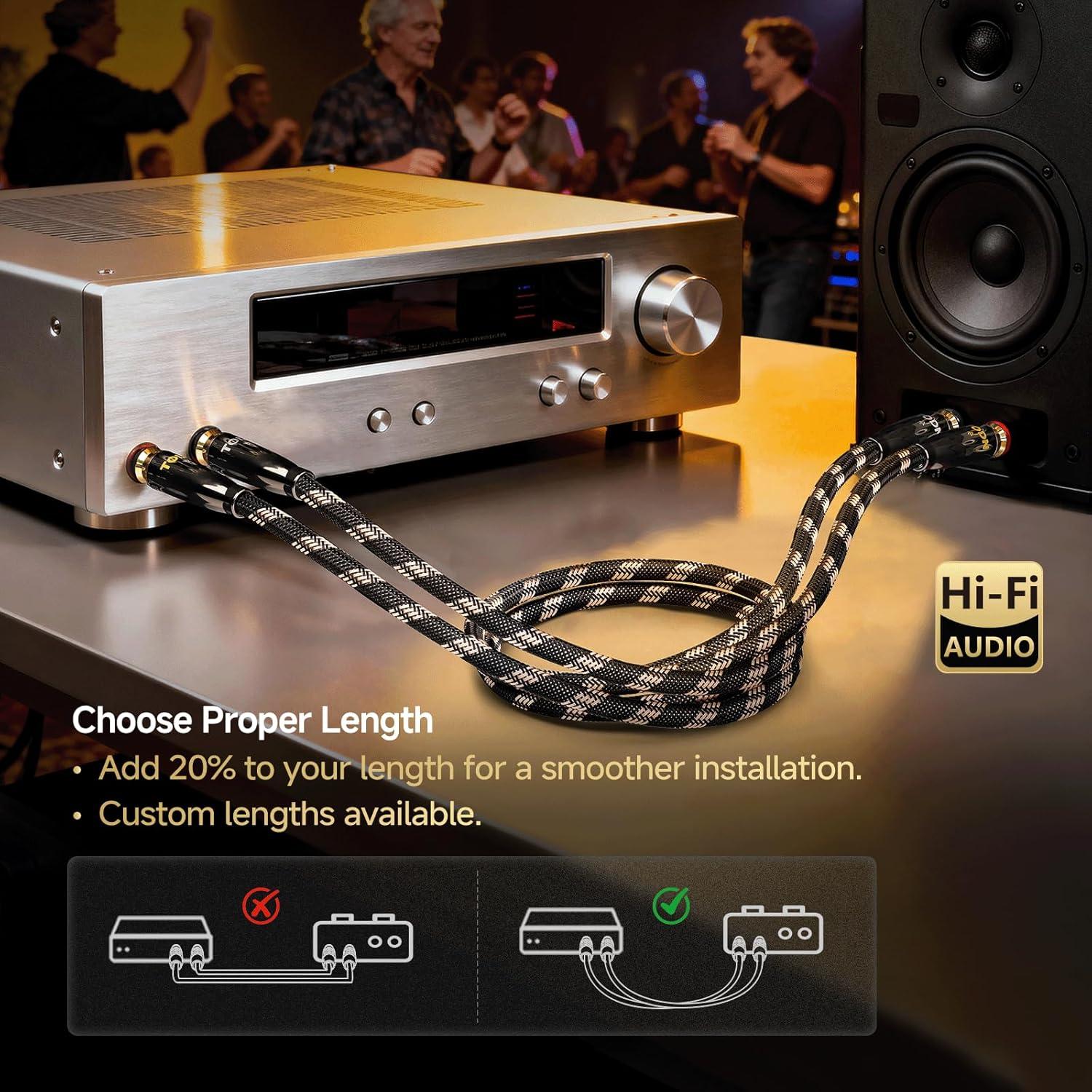 Cable de Audio RCA HiFi TODN 0.5m Doble Apantallado