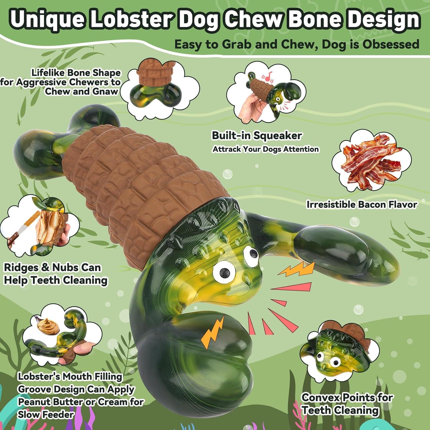 Juguete para Perros BIKIISEN Langosta Squeaky Verde 14cm