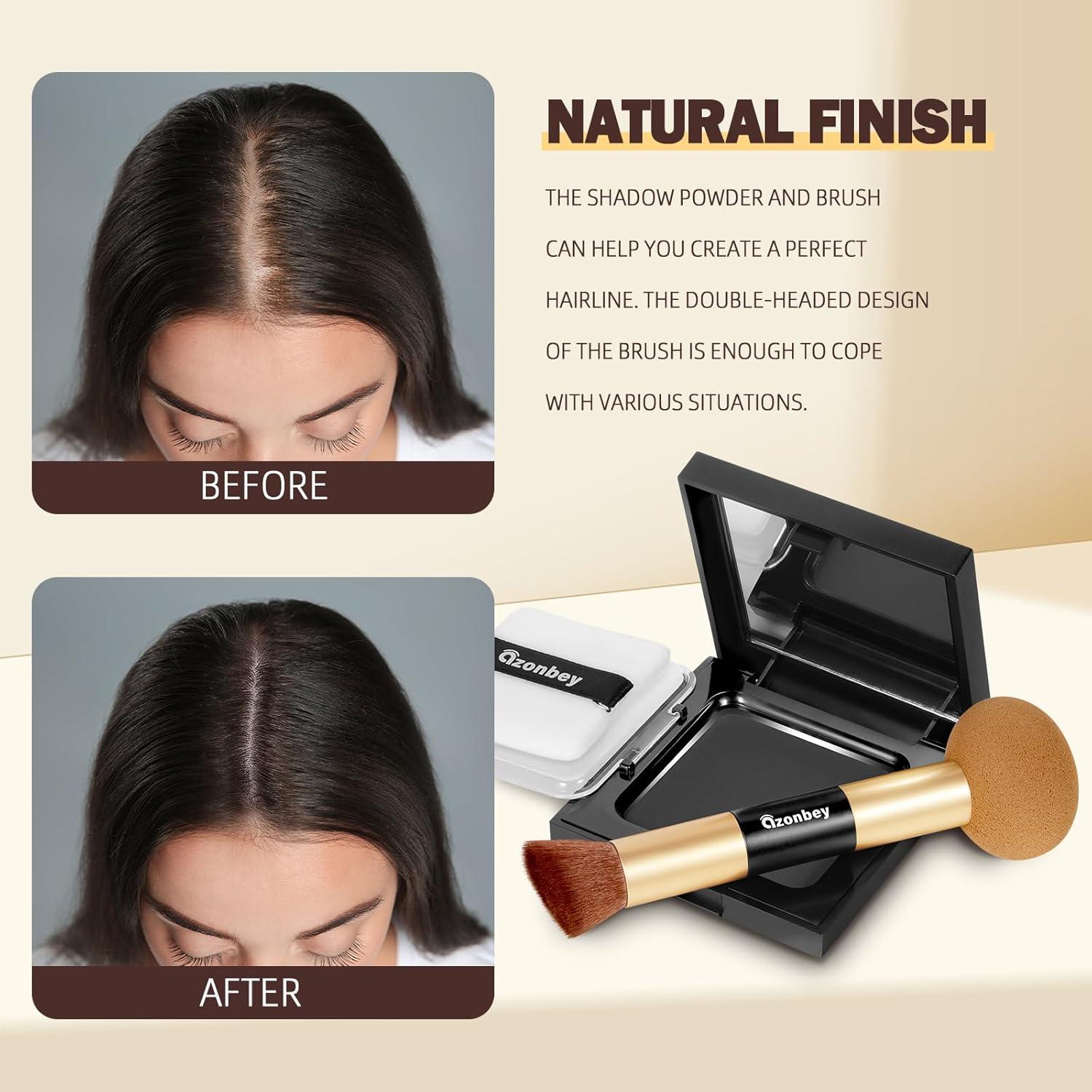 Polvo para Retoque de Raíz Azonbey Negro - Cobertura Canas