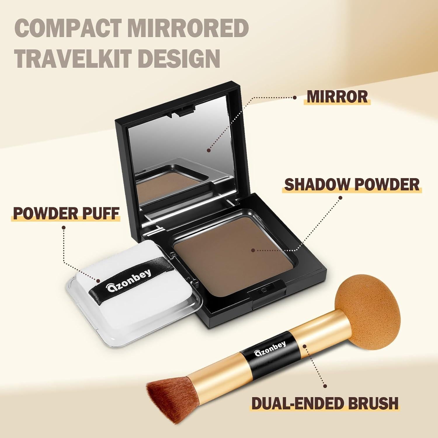 Polvo para Retoque de Raíz Azonbey Negro - Cobertura Canas