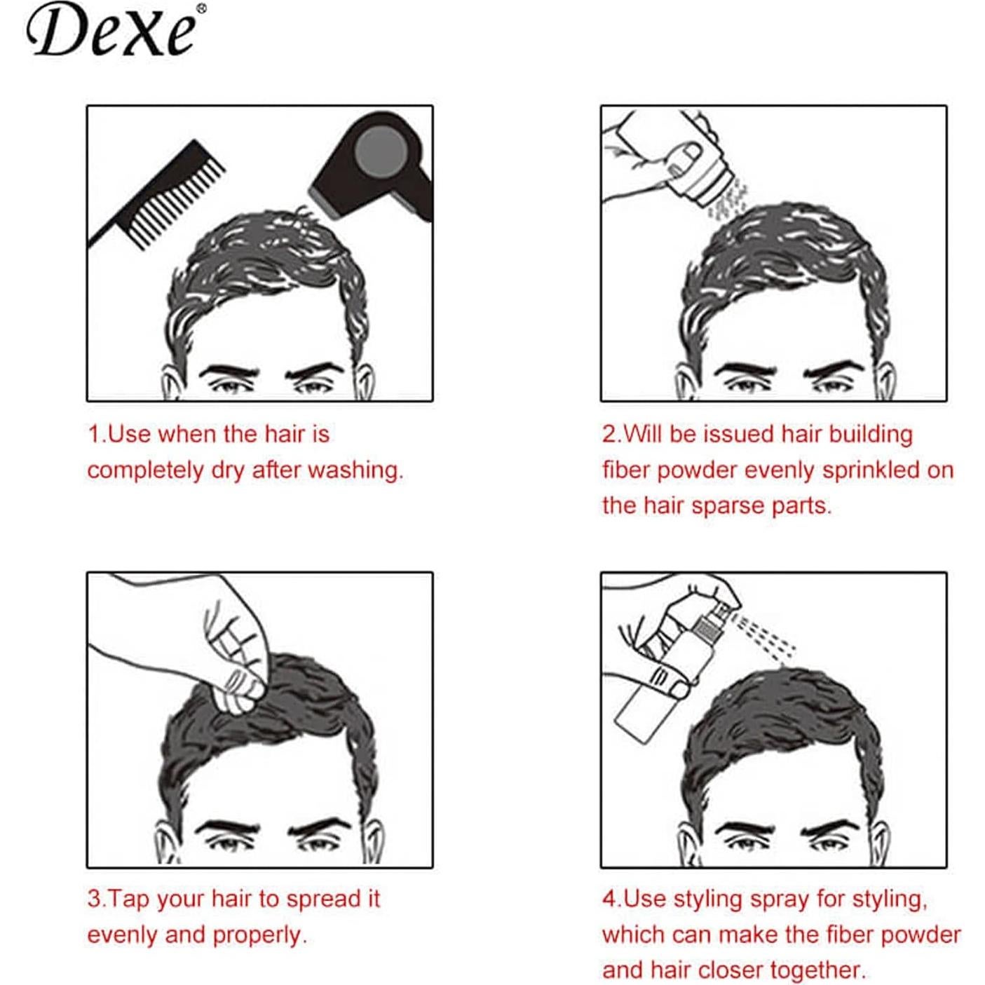 Dexe Fibras para Cabello 22g Castaño Claro Tratamiento