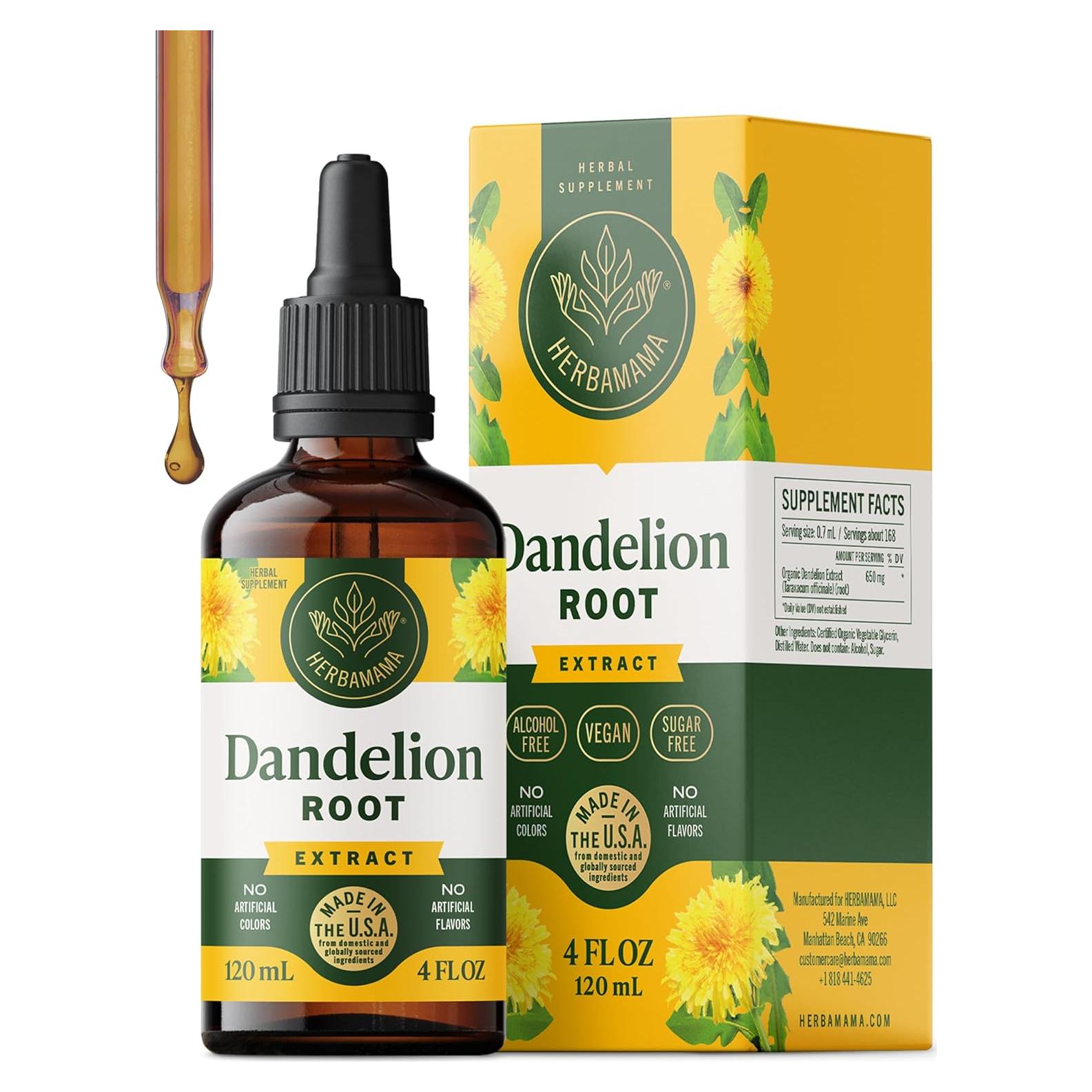 Gotas de Diente de León Herbamama 118 ml - Suplemento Hepático Vegano