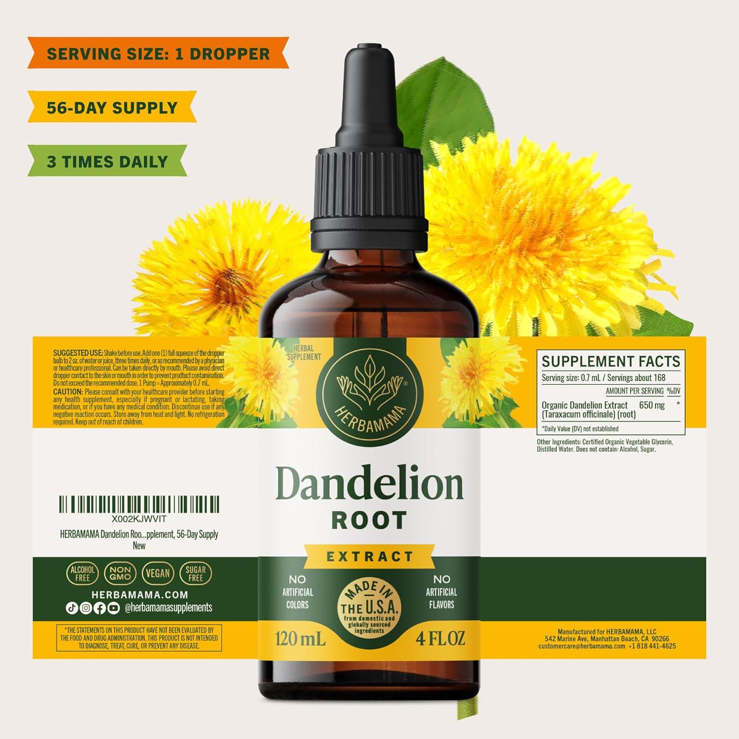 Gotas de Diente de León Herbamama 118 ml - Suplemento Hepático Vegano