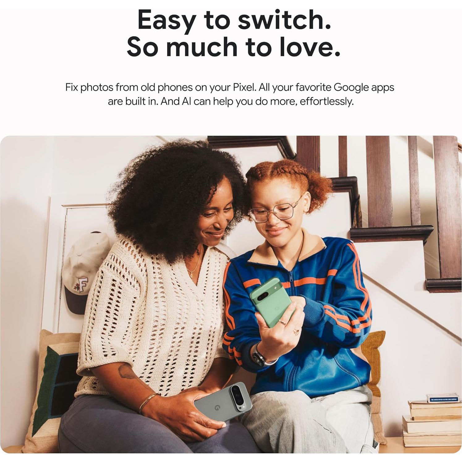 Google Pixel 9 - Smartphone 128GB Obsidiana Renovado - IA y Cámara 50MP