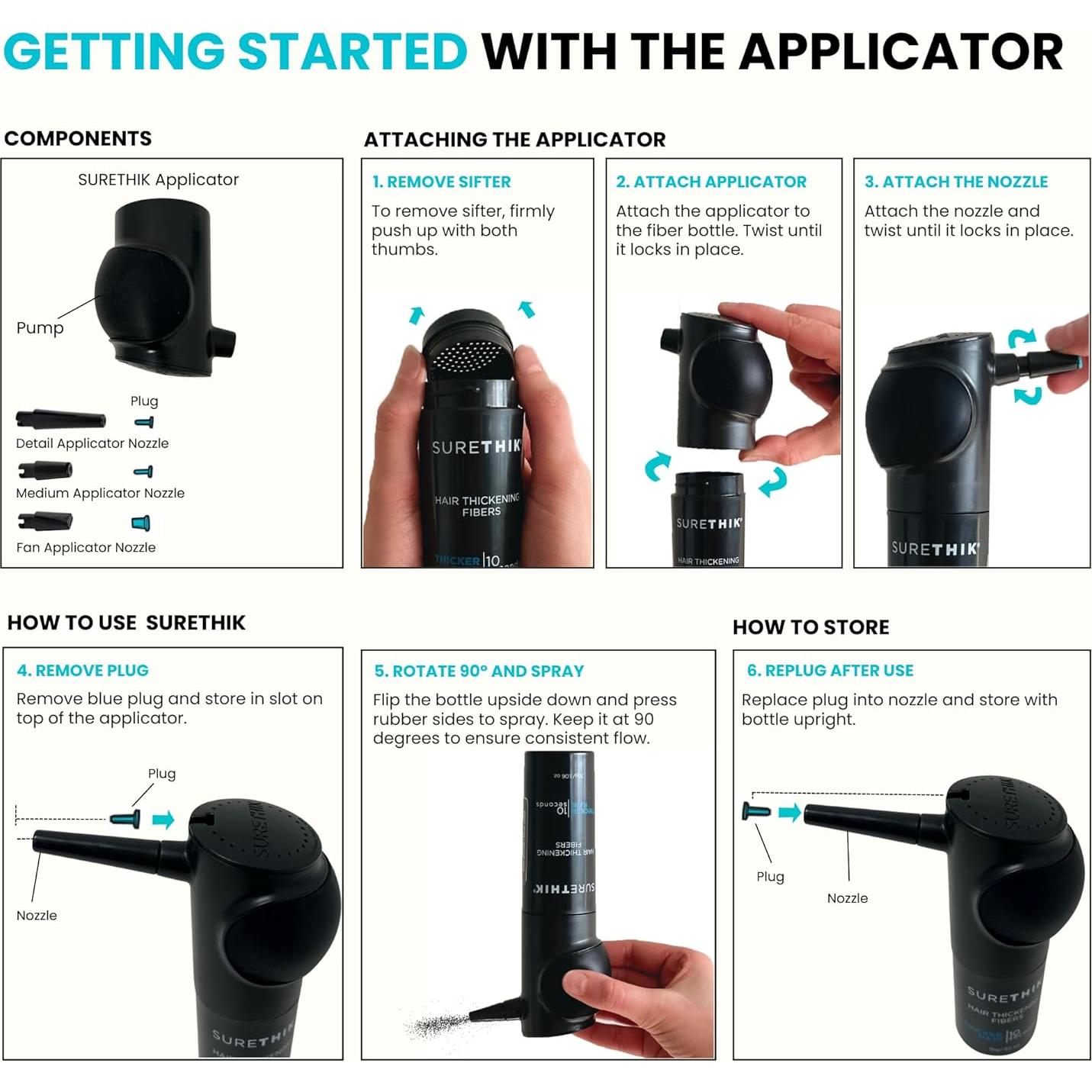 Paquete Fibra para Cabello SureThik - 15g + Spray 90ml