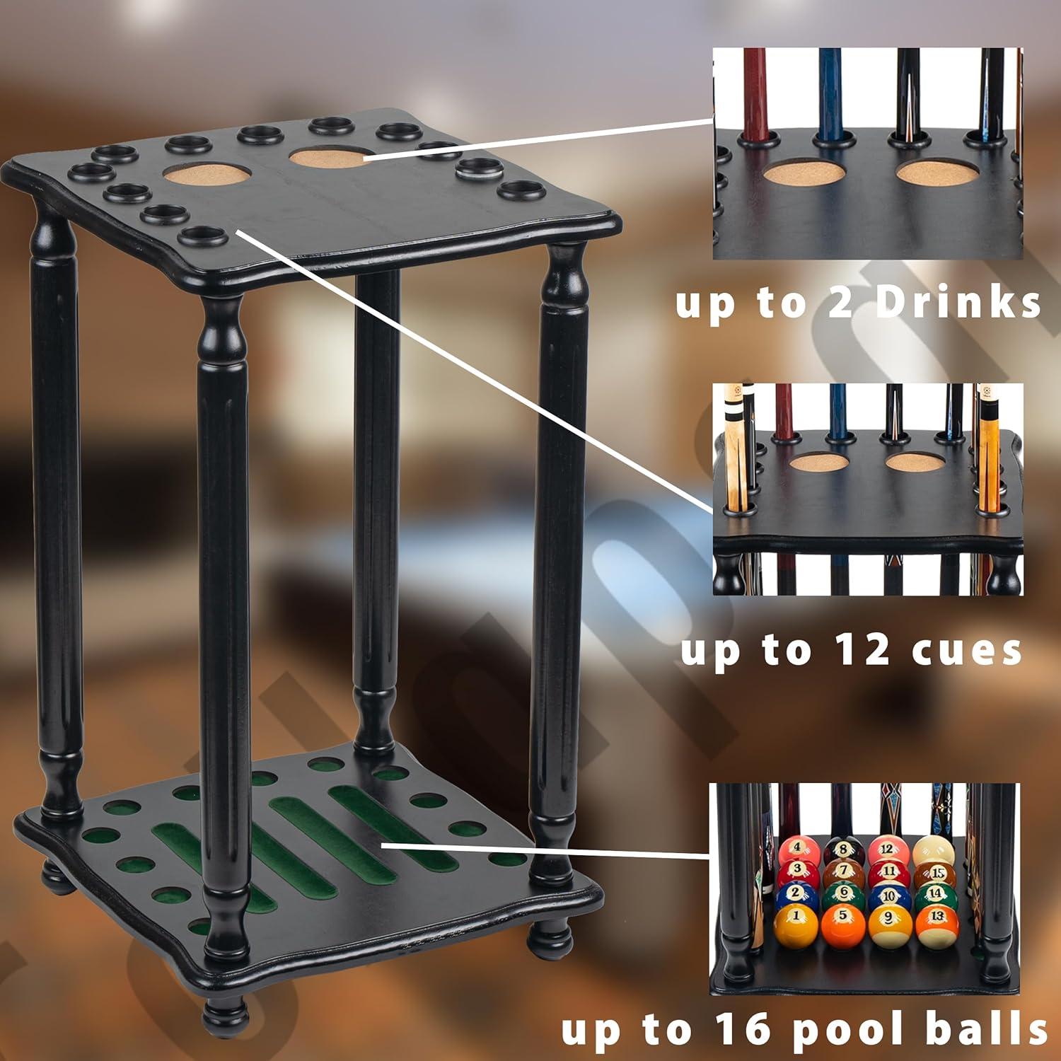 Soporte de Piso para Palos de Billar Collapsar Negro 12 Palos