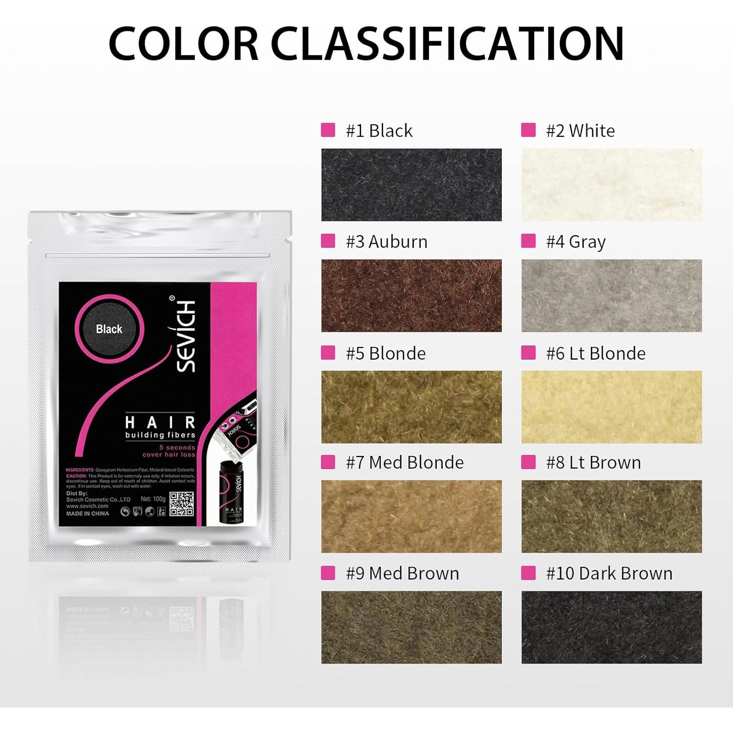 Fibras para Cabello SEVICH 100g - Marrón Oscuro - Natural