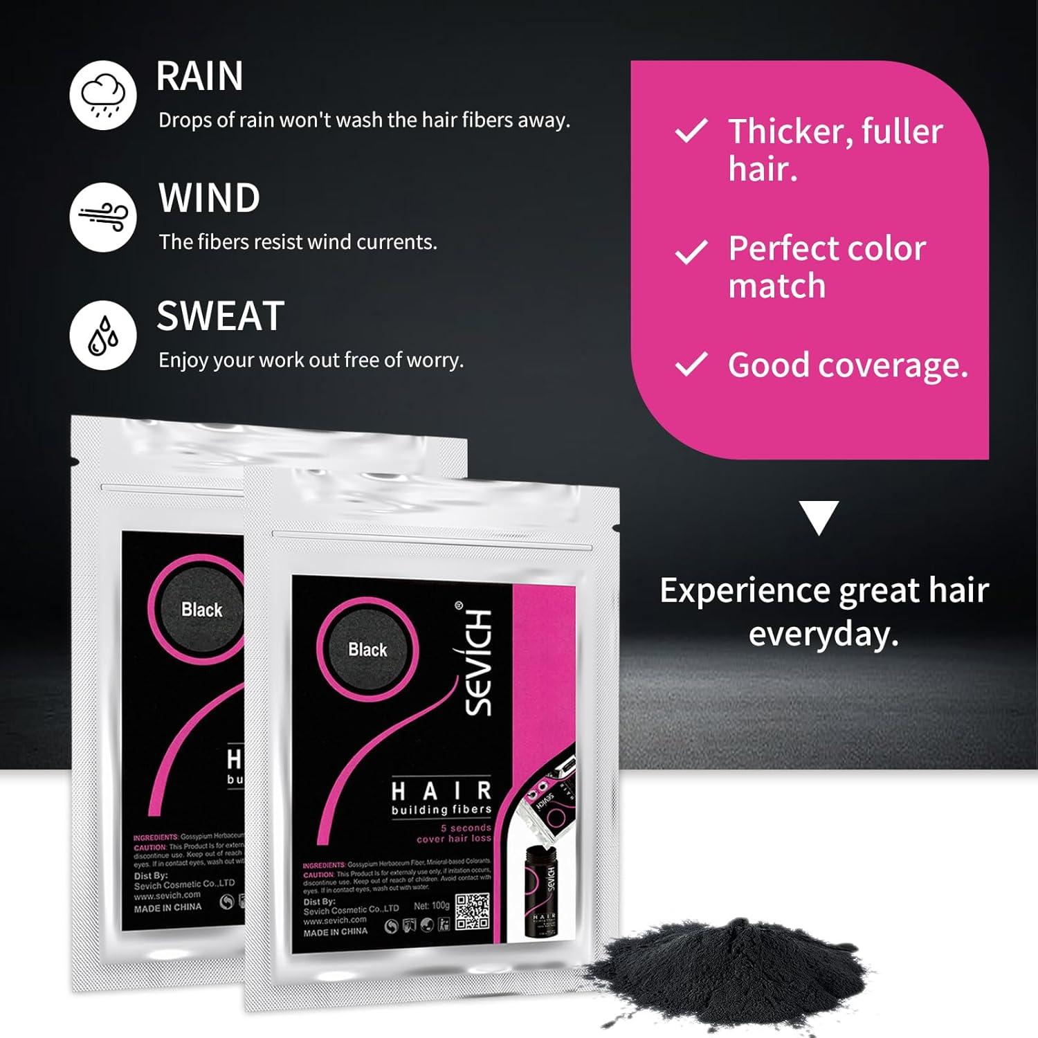 Fibras para Cabello SEVICH 100g - Marrón Oscuro - Natural