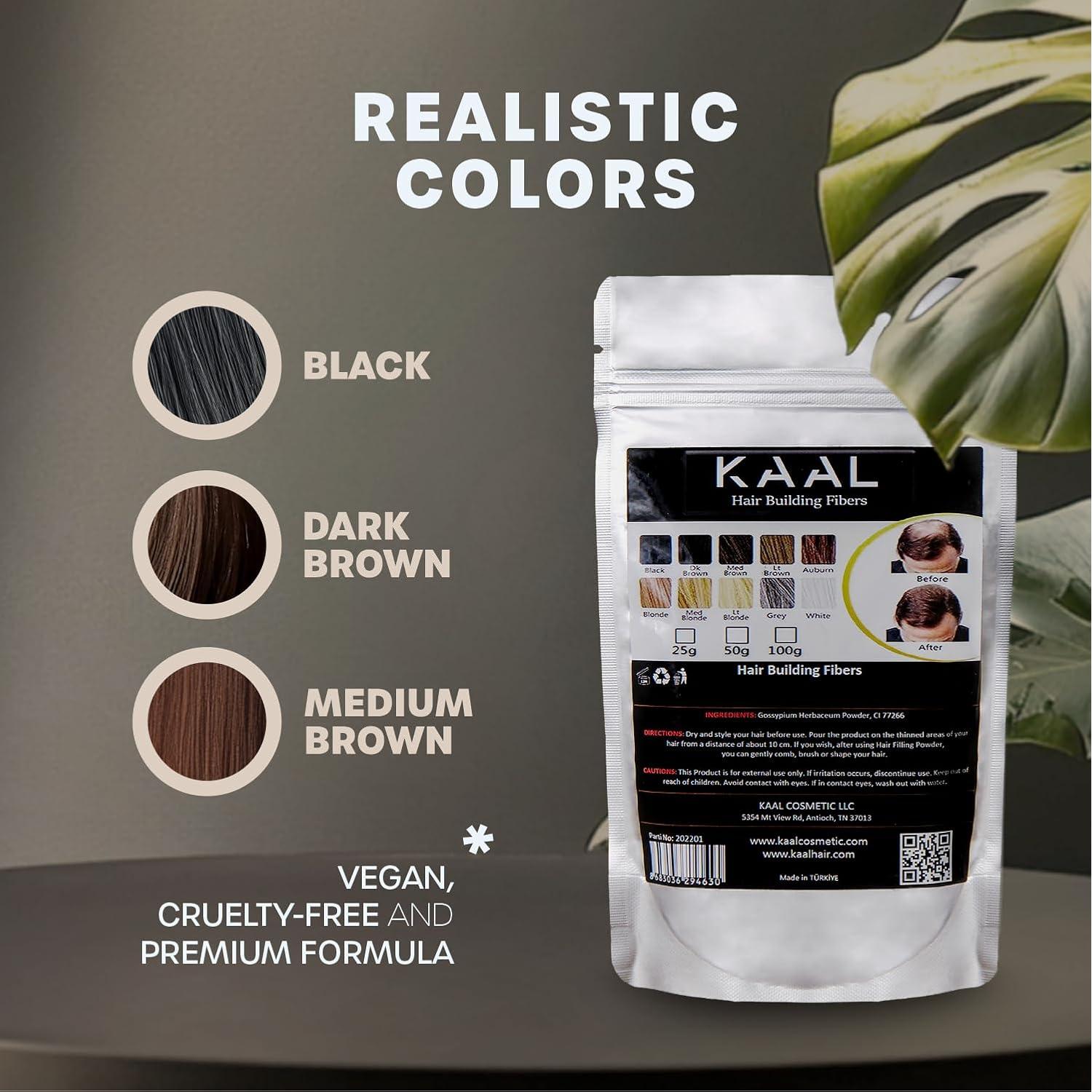 KAAL Fibra para Cabello Ralo 100g Negro - Polvo Ocultador