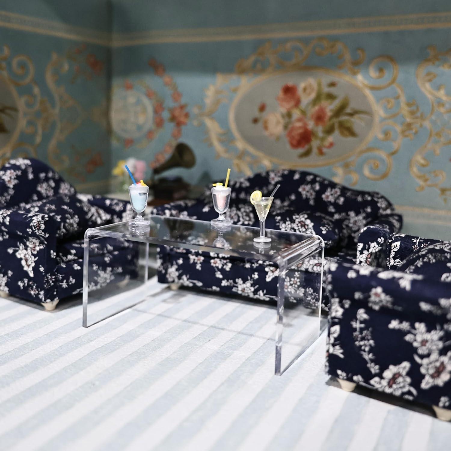 Mesa de Café Miniatura 1:12 Cutemini Acrílico Transparente