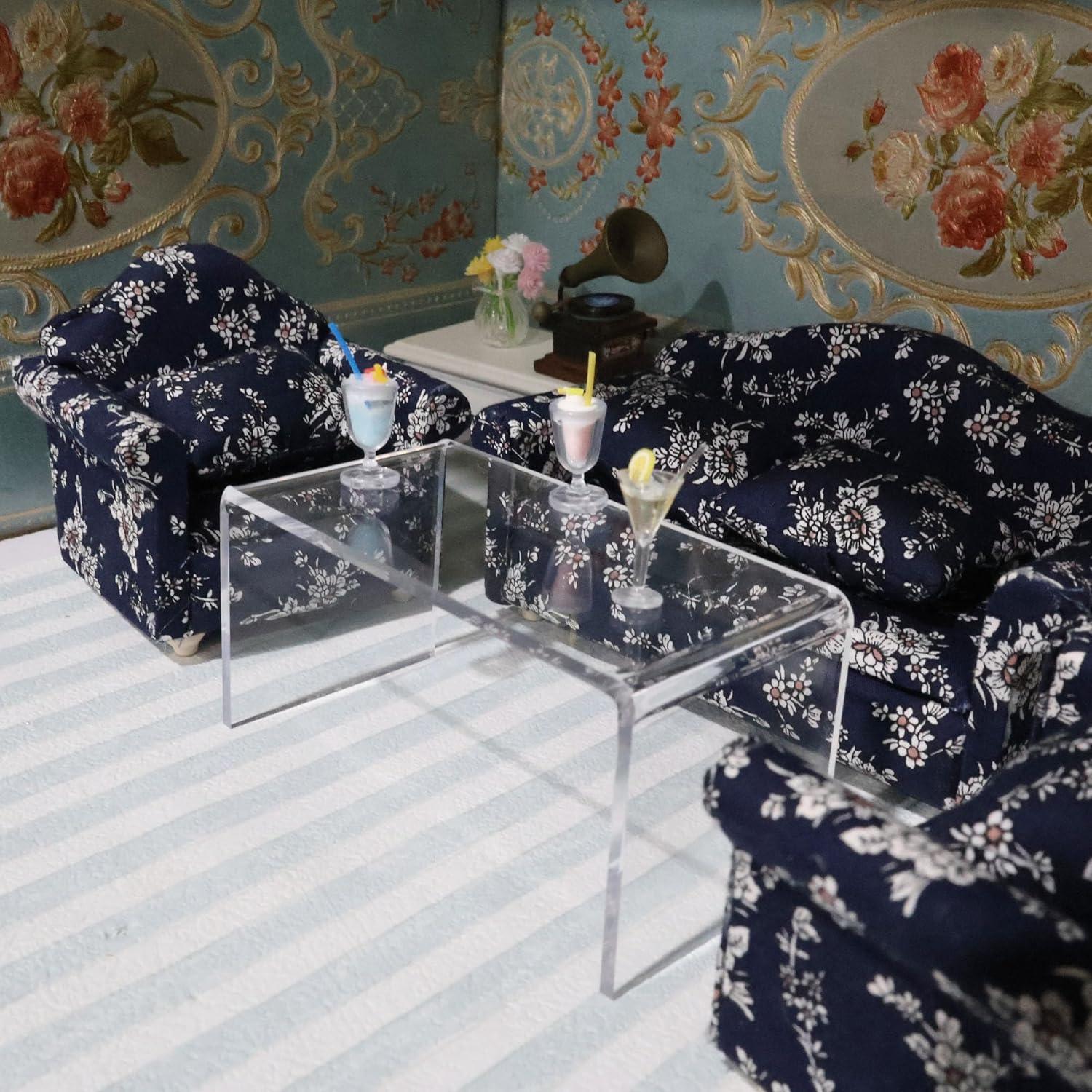 Mesa de Café Miniatura 1:12 Cutemini Acrílico Transparente