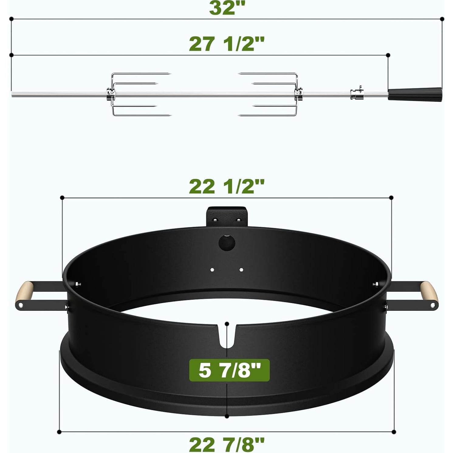Kit Rotisserie SHINESTAR para Parrillas de Carbón 22"