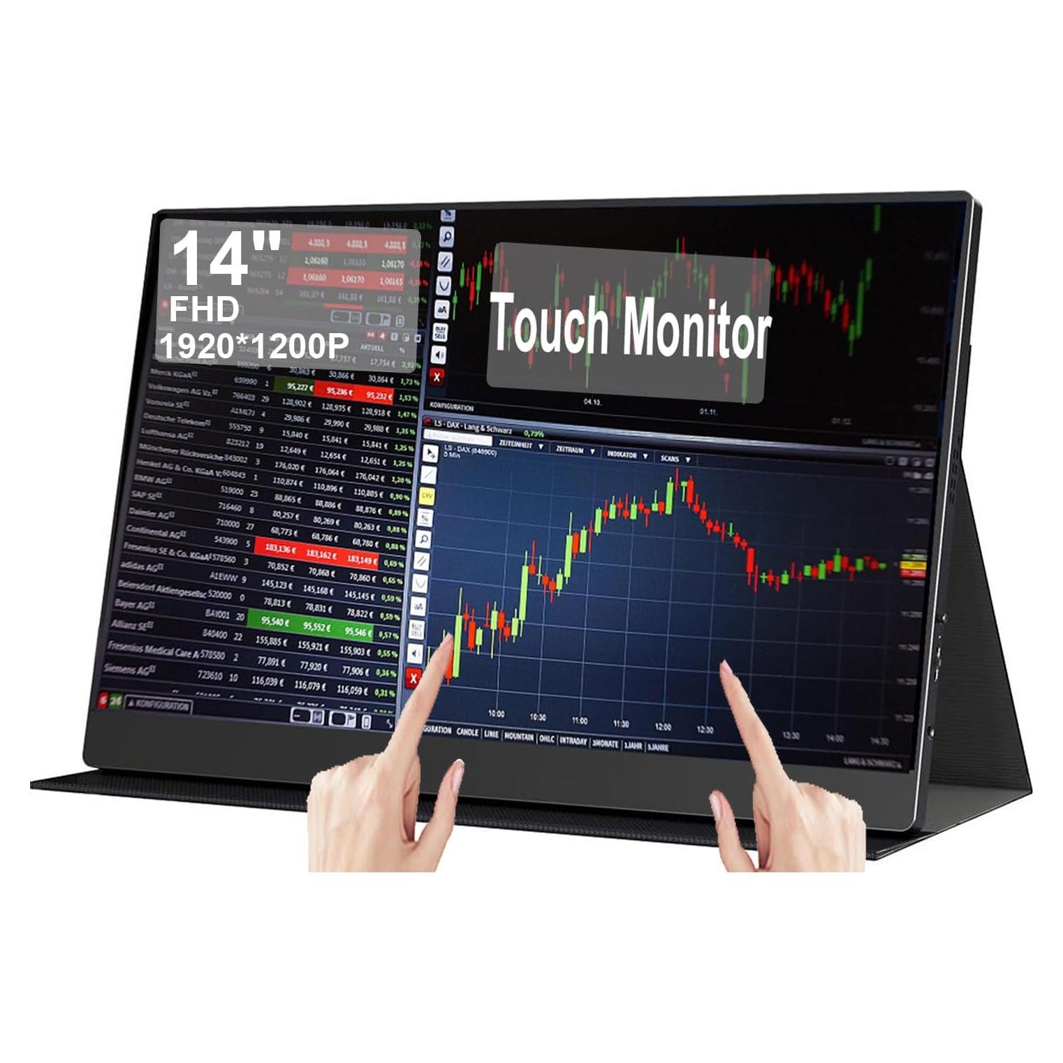 Monitor Portátil Táctil AHXJKA 14" Full HD 1920x1200 IPS