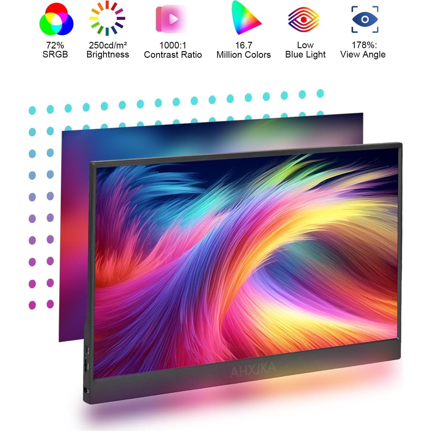 Monitor Portátil Táctil AHXJKA 14" Full HD 1920x1200 IPS