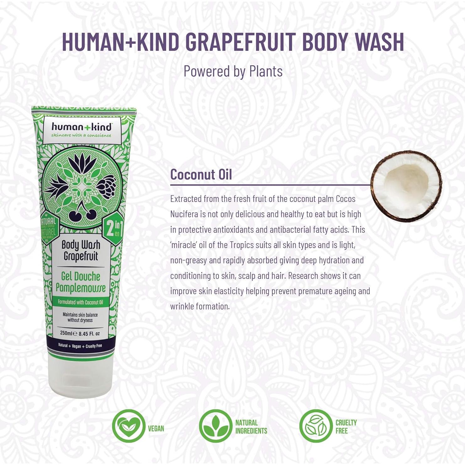 Jabón Corporal Human+Kind 240 ml Hidratante Aceite de Coco