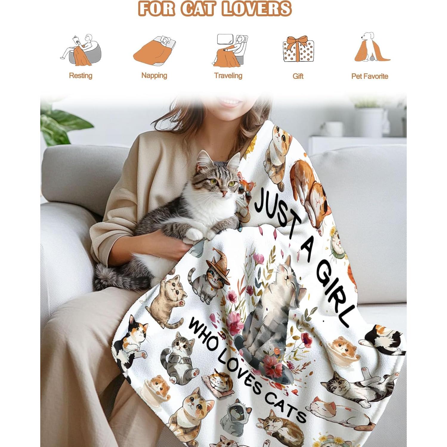 Manta de Gato Fiwbnasz 101.6x127 cm Franela Suave