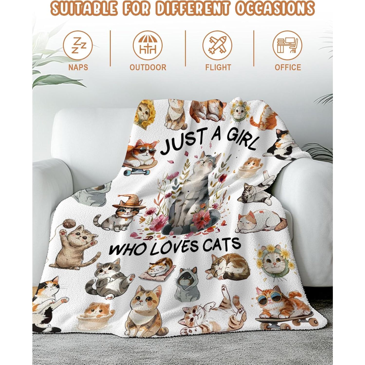 Manta de Gato Fiwbnasz 101.6x127 cm Franela Suave