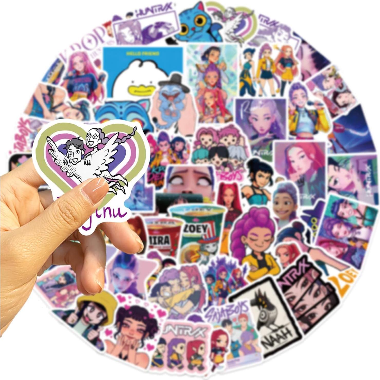 60 Stickers Demon Movie Hunters JXJMYU Vinilo Impermeable