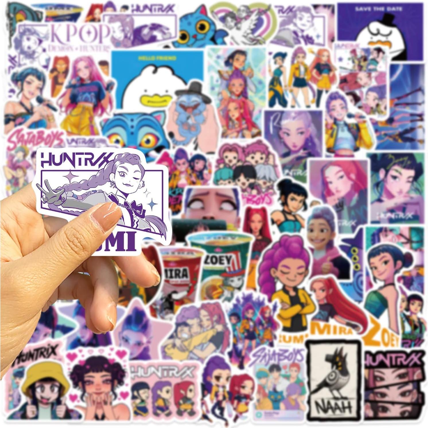 60 Stickers Demon Movie Hunters JXJMYU Vinilo Impermeable