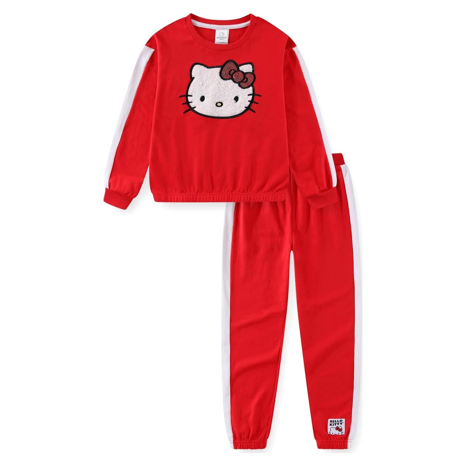 Conjunto Sudadera y Pantalones Hello Kitty Niñas Grandes Rojo