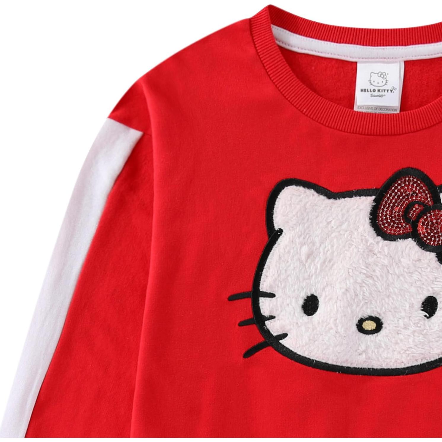 Conjunto Sudadera y Pantalones Hello Kitty Niñas Grandes Rojo