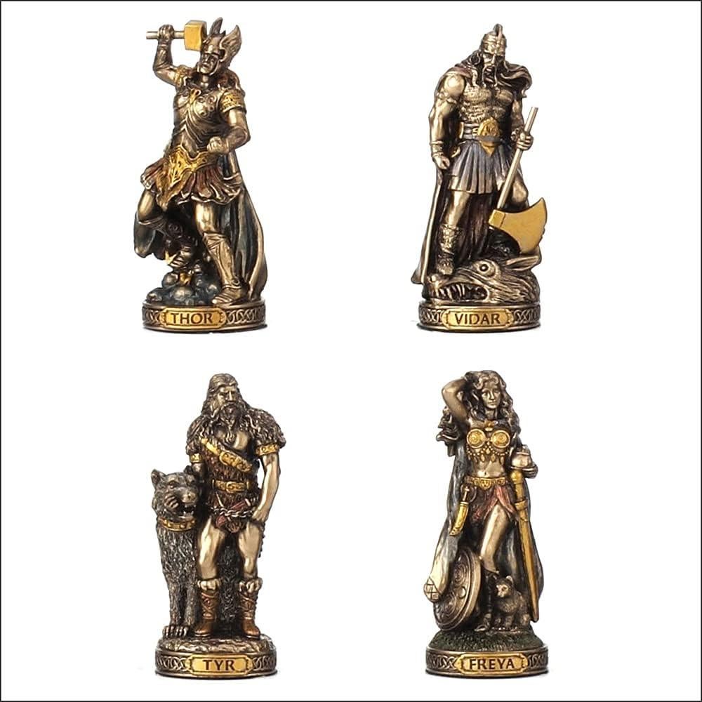 Estatuas de Resina de Dioses Nórdicos Veronese 12 Piezas Pintadas