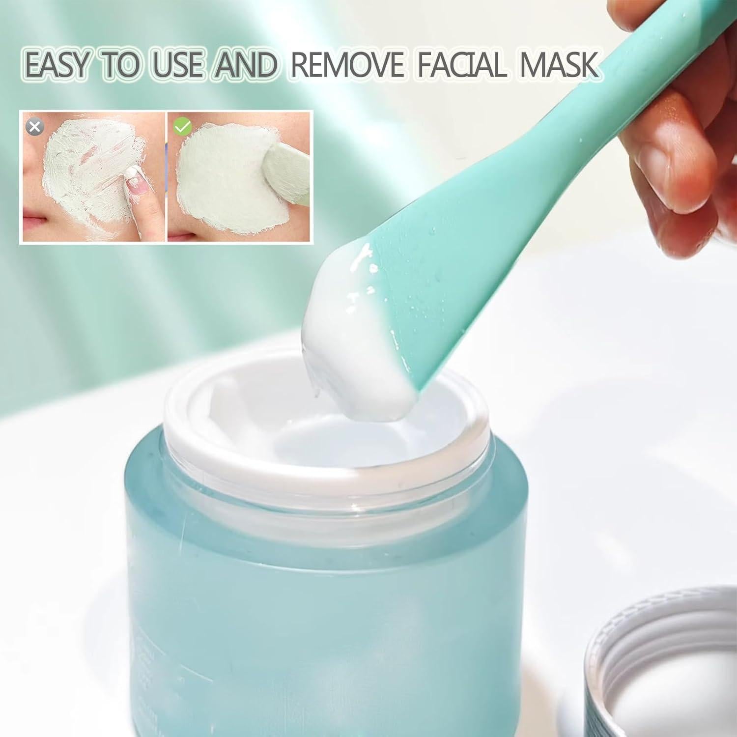 Brocha Aplicadora de Mascarilla Facial Silicona 17cm Naranja/Verde