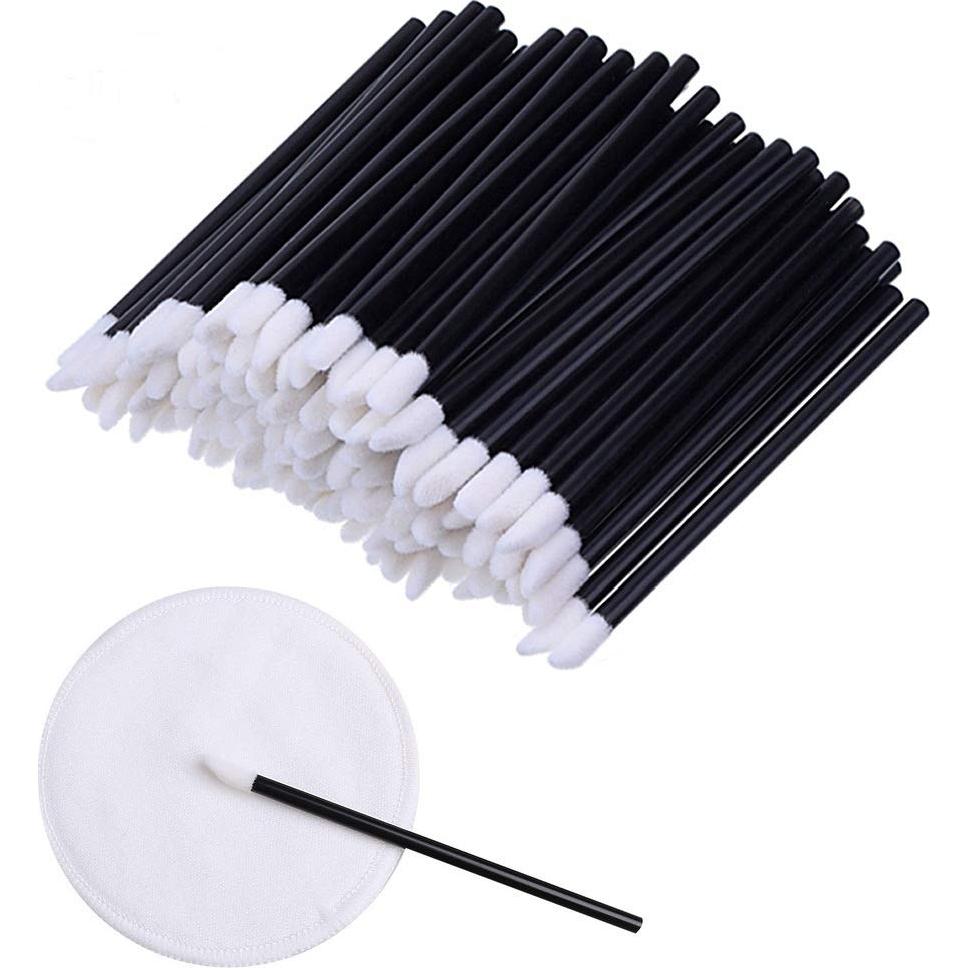 Pinceles de Labios Desechables Pimoys 200 Pcs 9cm Negro
