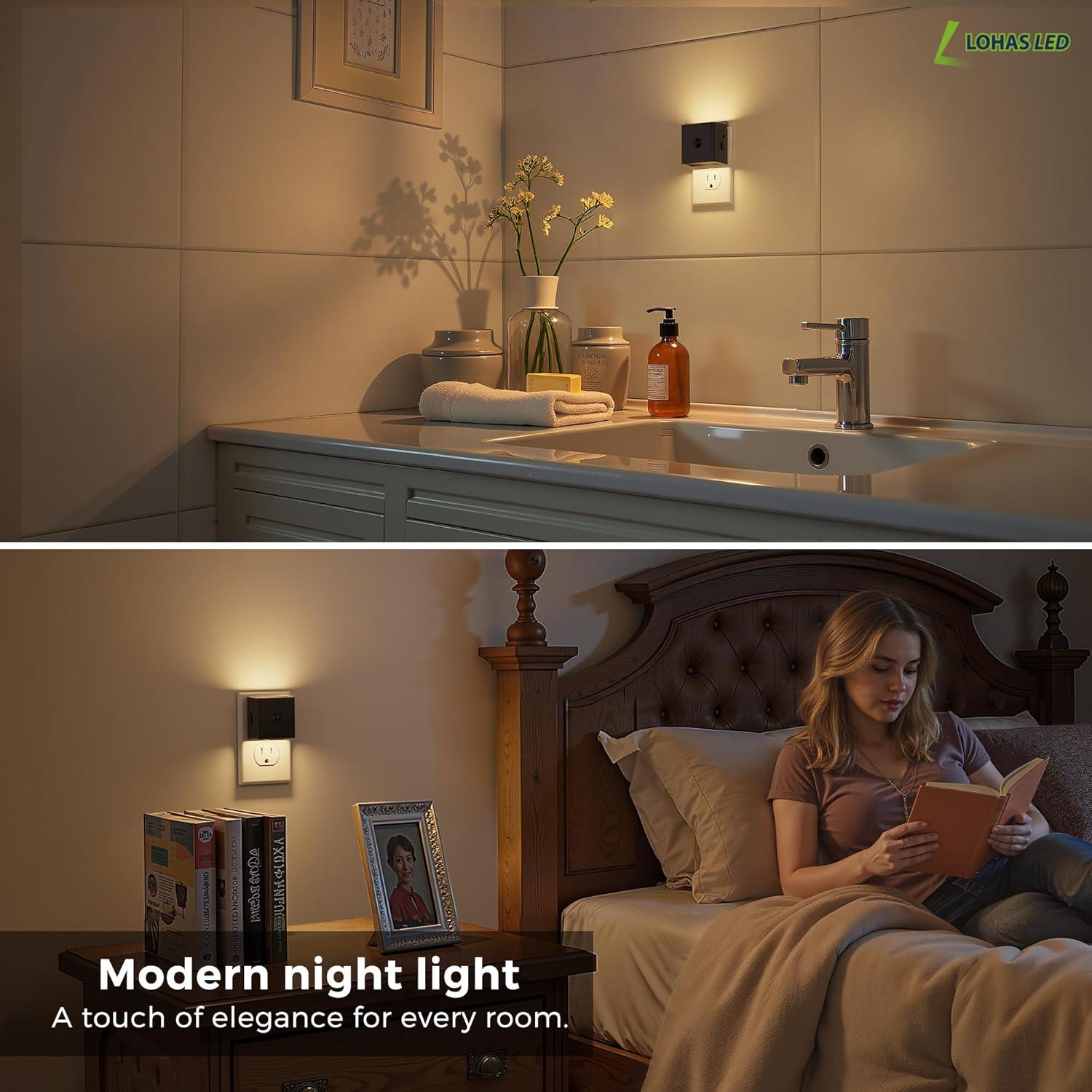 Luz Nocturna LED L LOHAS con Sensor de Movimiento 2-Pack