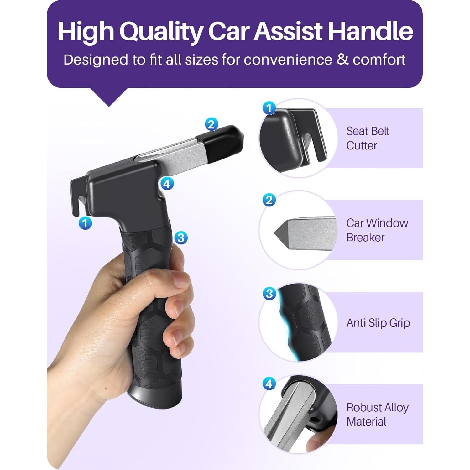 Asa de Puerta de Coche Kekoy 4 en 1 para Ancianos - Soporte y Seguridad