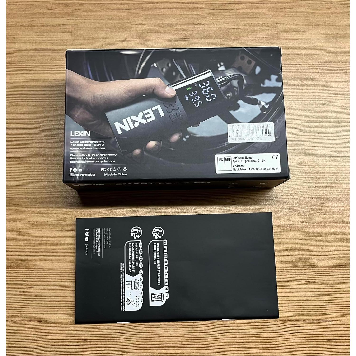 Inflador de Neumáticos LEXIN P4 150PSI Portátil con Luz LED