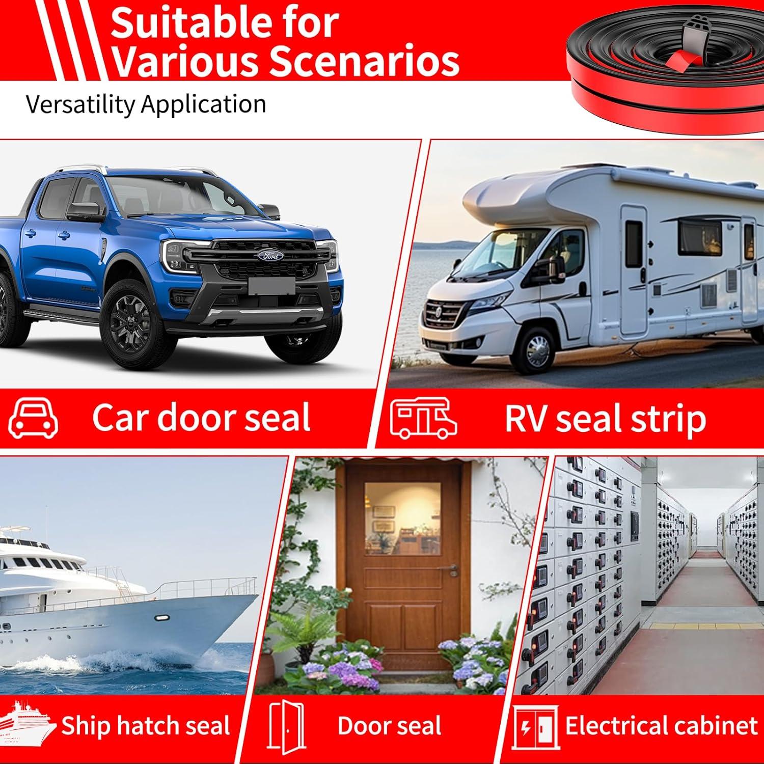 Sello de Burlete de Puerta Nest Timber 5 Metros Goma Negra