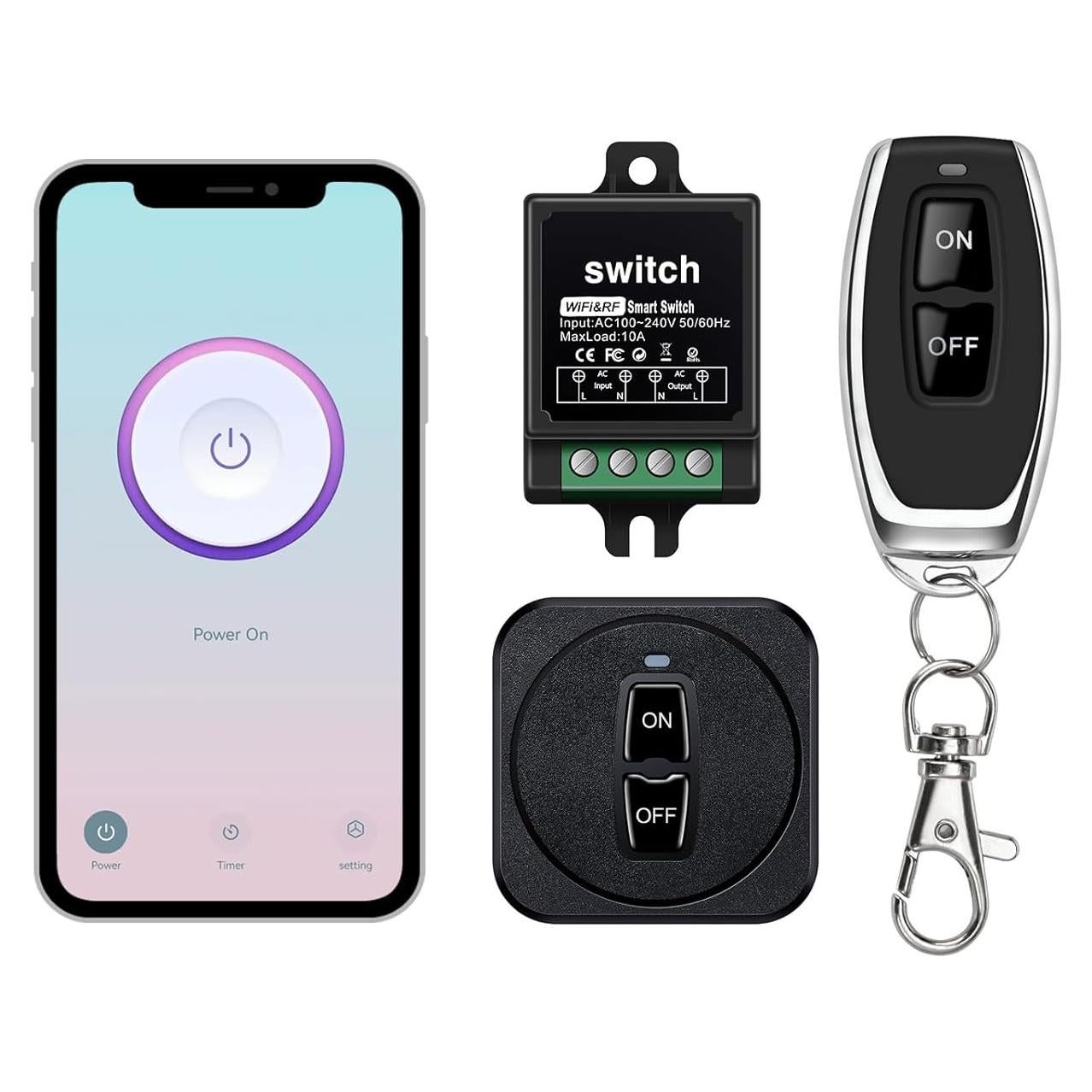 Mini Interruptor Inteligente WiFi RF 433MHz Shuoerda 10A