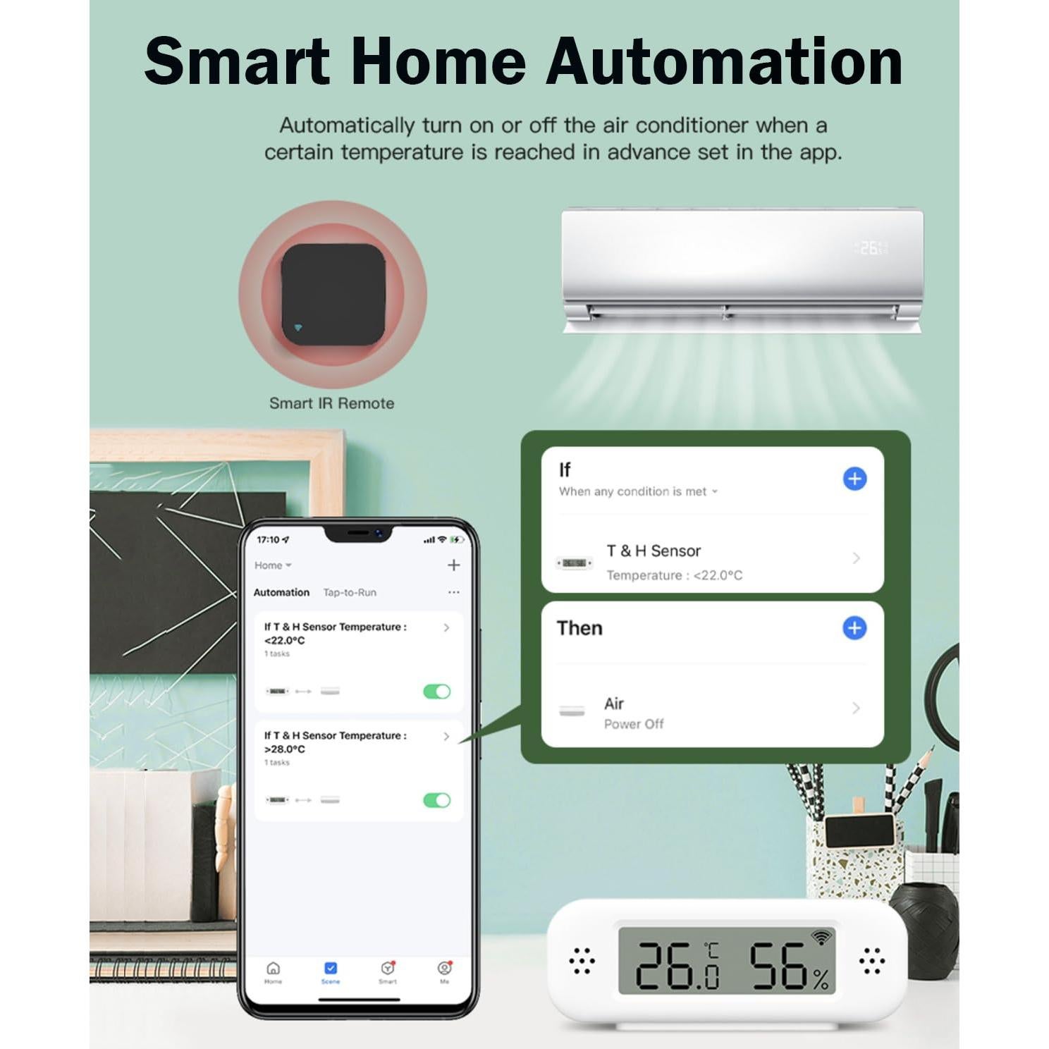 Termómetro Higrómetro WiFi Gaoducash 1-Pack Sensor Inteligente