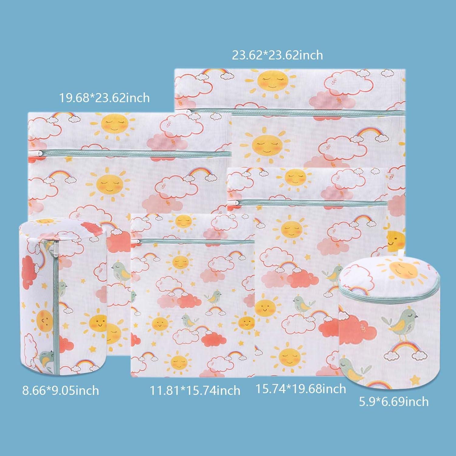 Juego de 6 Bolsas de Lavandería de Malla GRSECPO - XL, L, M, S, Cilíndrica, Sujetador