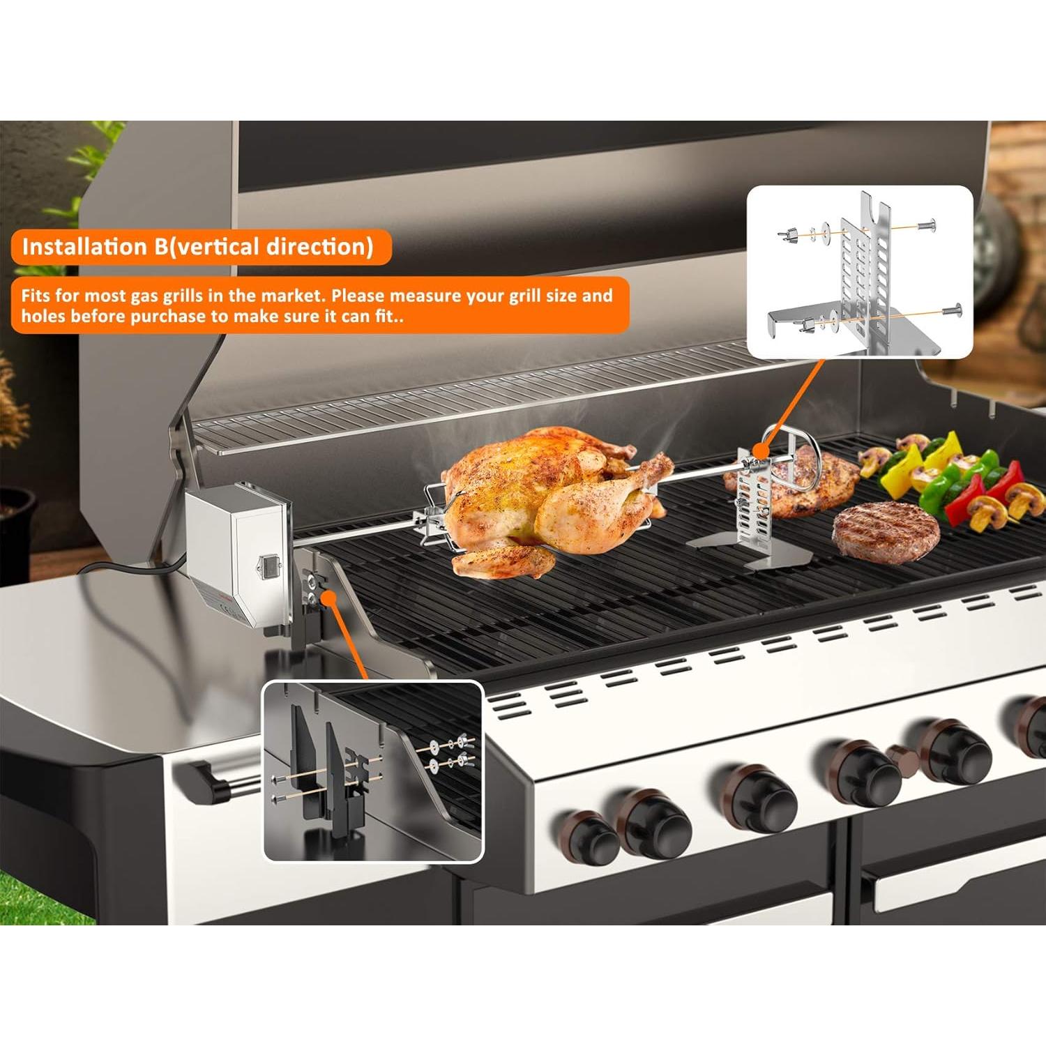 Kit Rotisserie Acero Inoxidable onlyfire 28x0.89cm 110V