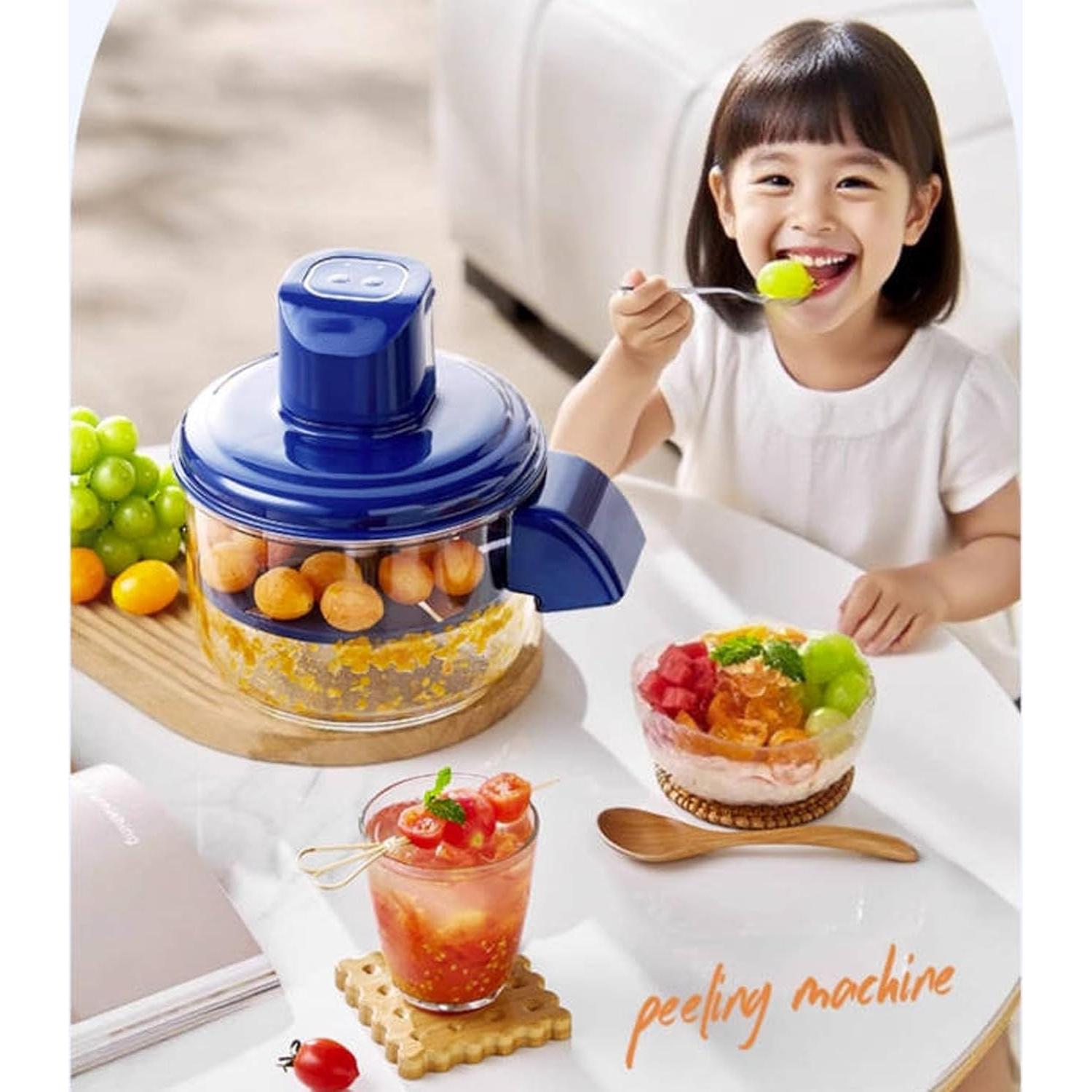 Pelador Eléctrico Automático Genérico para Uvas y Ajo - Azul